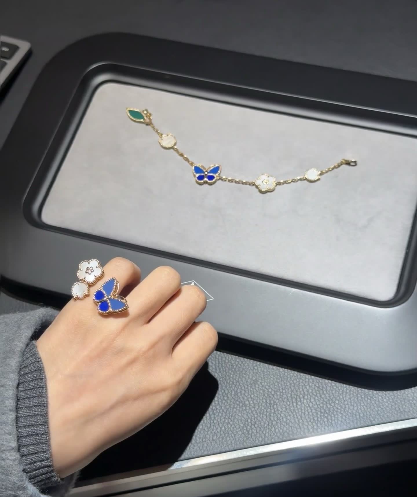 Van Cleef & Arpels Butterfly Ring and Bracelet Set
